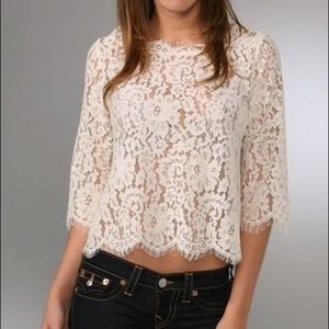 Joie Elvia Lace 3/4 Sleeve Blouse - M